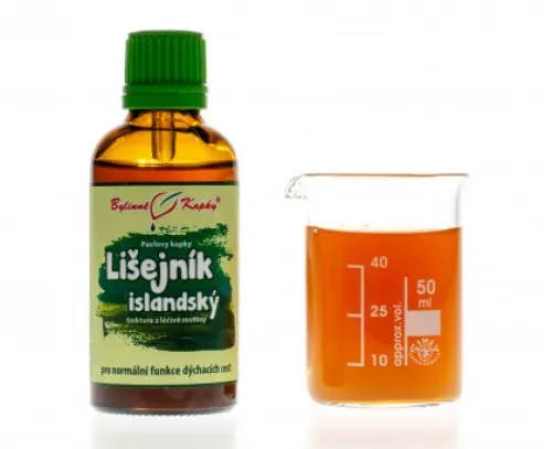 Lišejník islandský (pukléřka) - bylinné kapky (tinktura) 50 ml