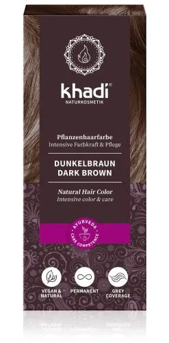 Khadi TMAVĚ HNĚDÁ rostlinná barva na vlasy 100 g