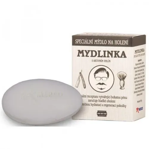 Speciální mýdlo na holení MYDLINKA PÁNSKÁ s aktivním uhlím 100 g