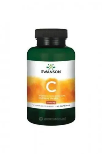 Swanson Vitamin C with Rose Hips Extract (extrakt z šípků), 1000 mg, 90 kapslí