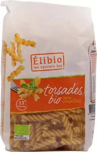 Spirálky polocelozrnné Elibio 500 g